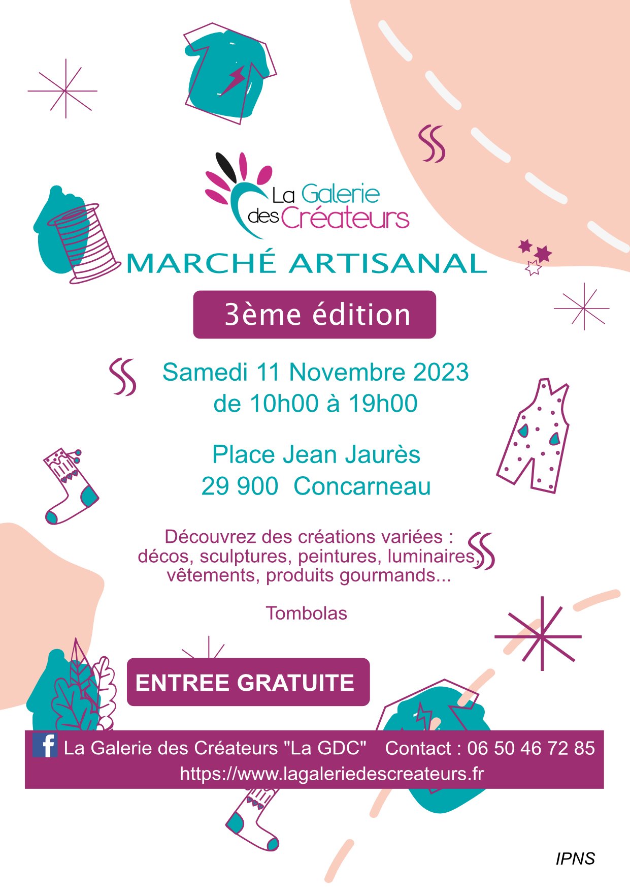 Affiche Marché artisanal de Concarneau — 3e édition