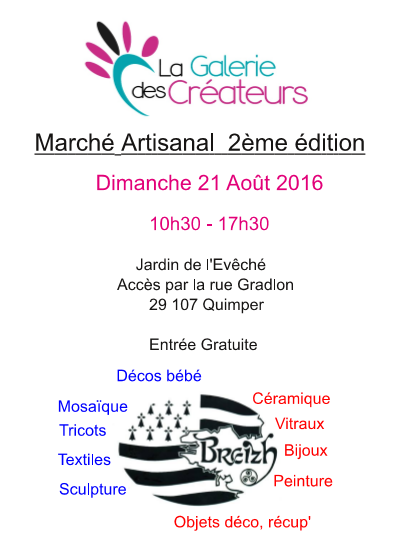 Affiche Marché artisanal de Quimper — 2e édition