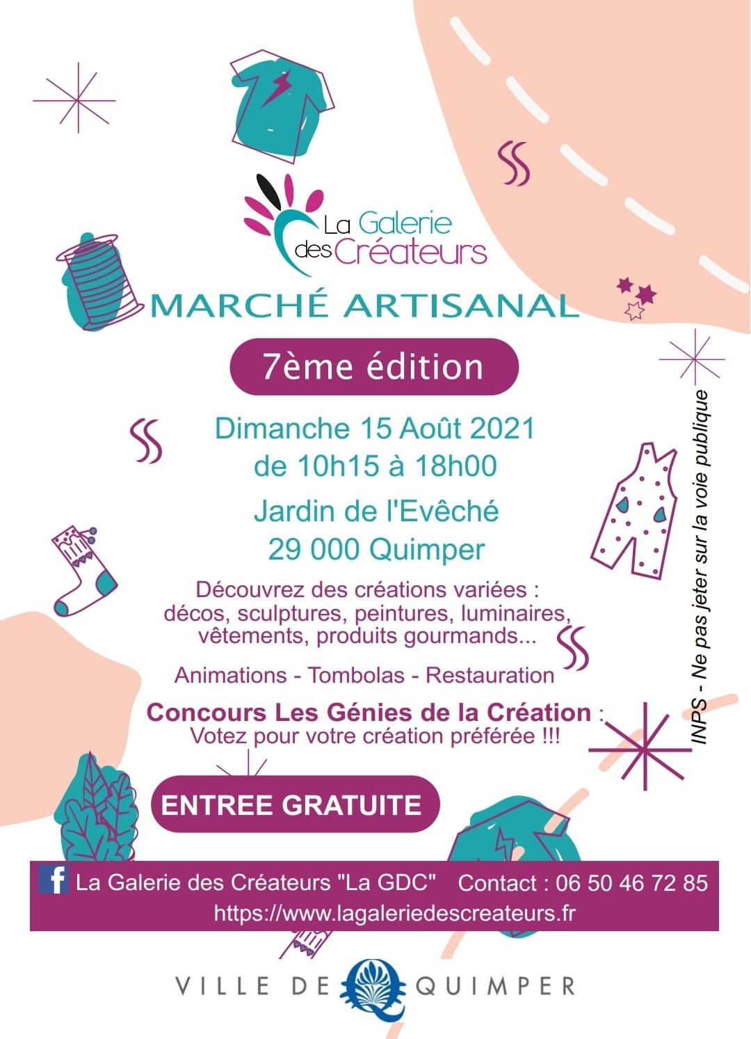 Affiche Marché artisanal de Quimper — 7e édition