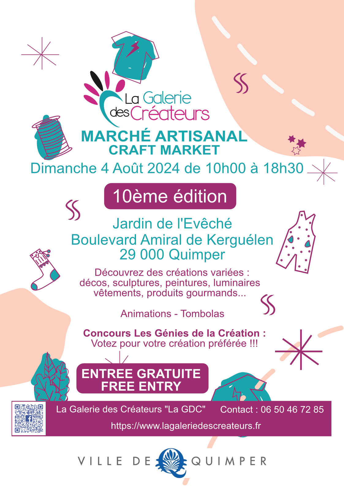 Affiche Marché artisanal de Quimper — 10e édition