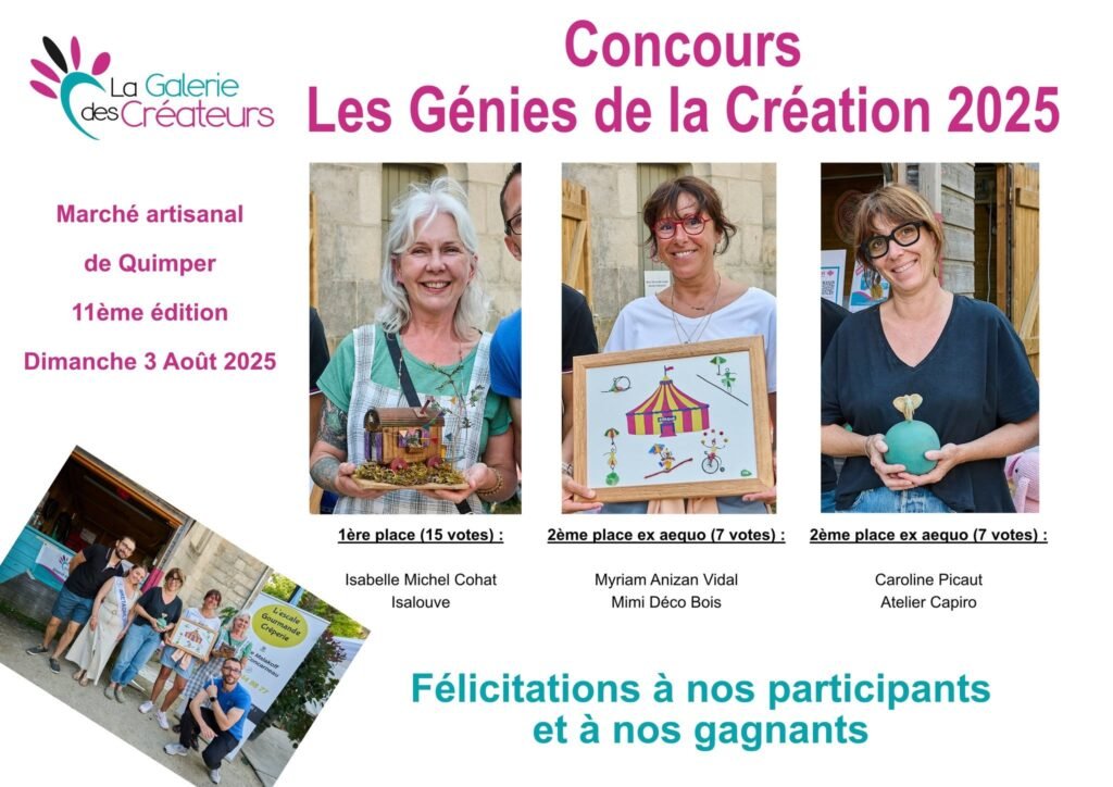 Souvenir du concours Les Génies de la Création 2025
